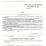 Acknowledgment Of Service Form Fill Out And Sign Printable PDF