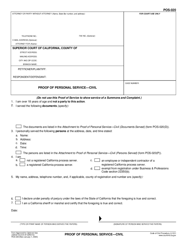 California Proof Of Service Forms 14 Free Templates In PDF Word 