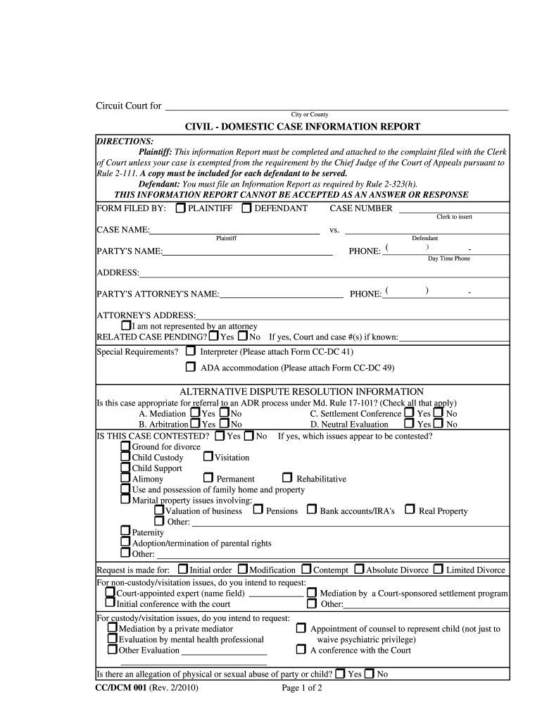 Cc Dcm 001 Instructions Fill Online Printable Fillable Blank