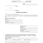 Certificate Of Service Form Florida Free Download