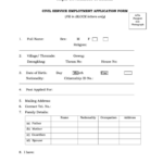 Civil Service Employment Application Form Printable Pdf Download