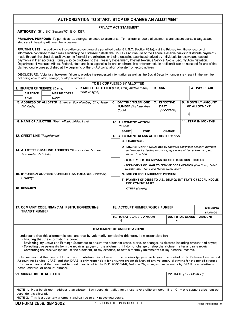 Dd Form 2558 Fill Out And Sign Printable PDF Template SignNow