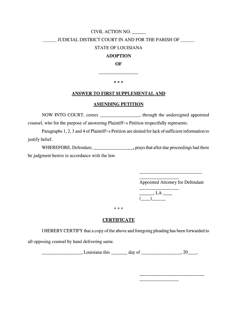 Civil District Court Orleans Parish Forms Civil Form 2023