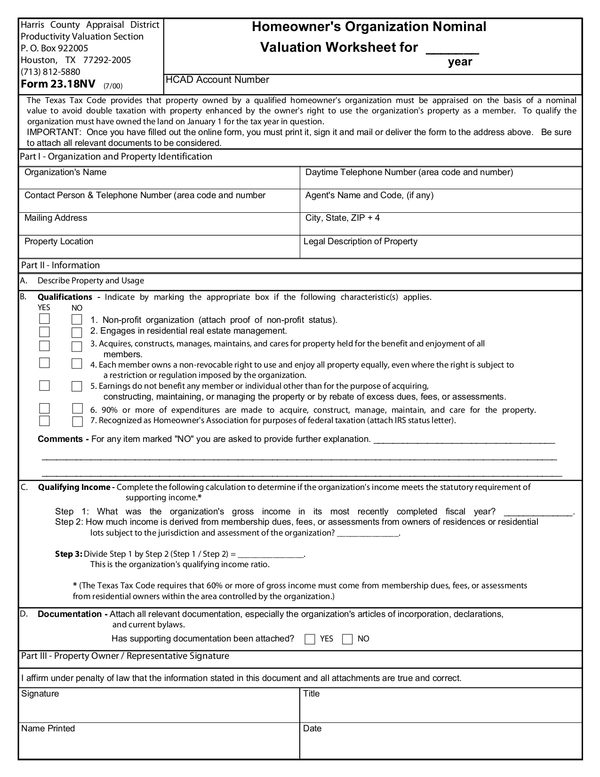 Fill Free Fillable Harris County Appraisal District PDF Forms