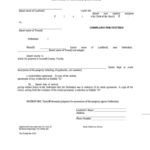 Fillable Complaint For Eviction Re Breach Florida County Court Form