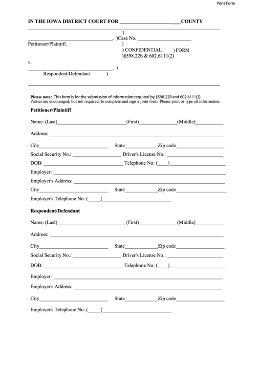 Iowa Civil Court Forms Civil Form 2023