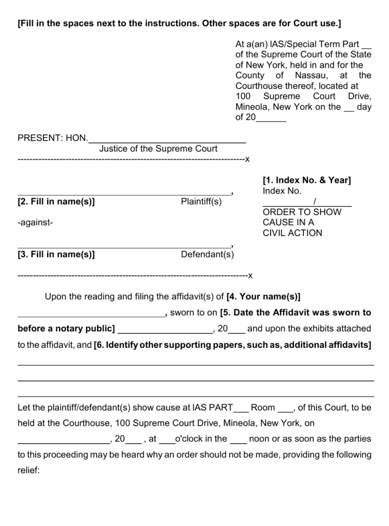 Form 2 Download Fillable PDF Or Fill Online Order To Show Cause In A 