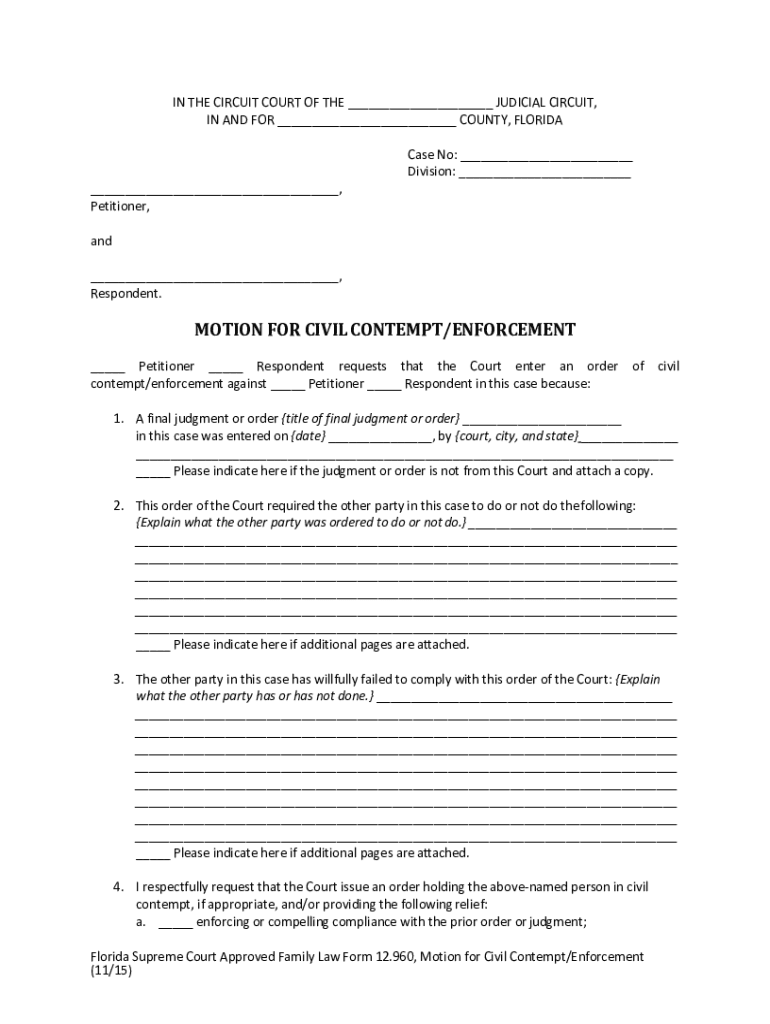 Form To File A Civil Contempt 15th Court Fill Out Sign Online DocHub
