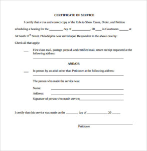 Indiana Civil Courts Certificate Of Service Forms Civil Form 2023