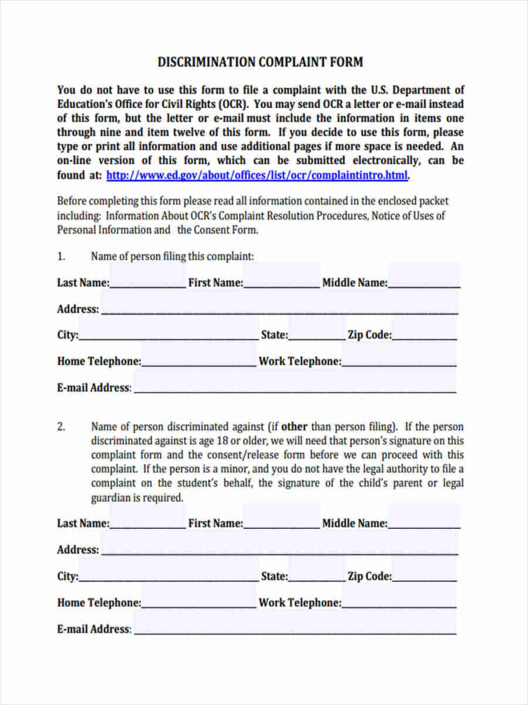 FREE 5 Sample Civil Complaint Forms In MS Word PDF