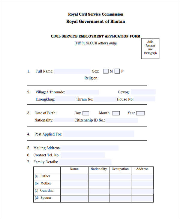 FREE 9 Service Application Forms In PDF