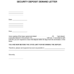 Free Florida Security Deposit Demand Letter PDF Word EForms