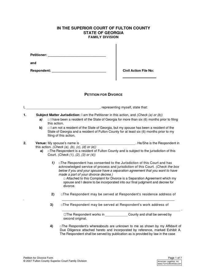 Georgia Divorce Forms Dekalb County Universal Network