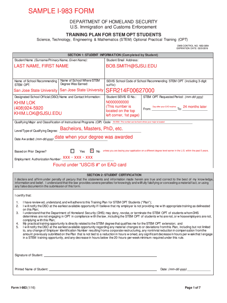 I983 Example Fill Online Printable Fillable Blank PdfFiller