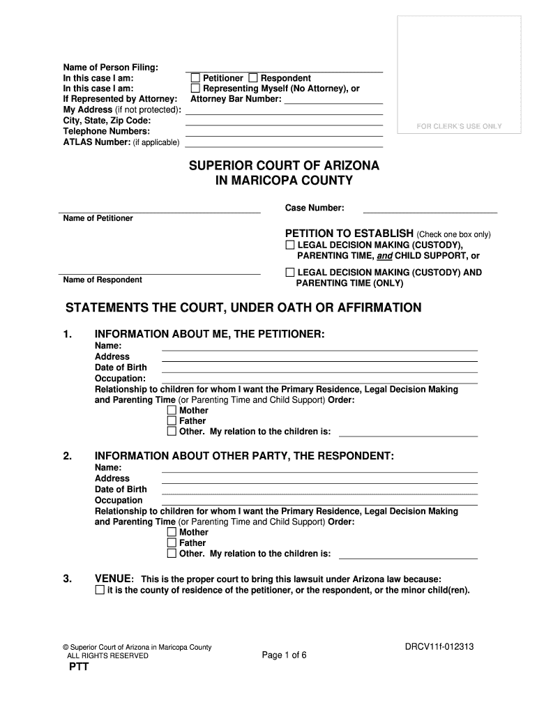 Maricopa County Superior Court Number Fill Out And Sign Printable PDF 
