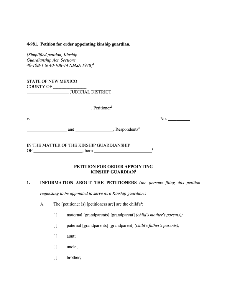 New Mexico Temporary Guardianship Form Fill Online Printable