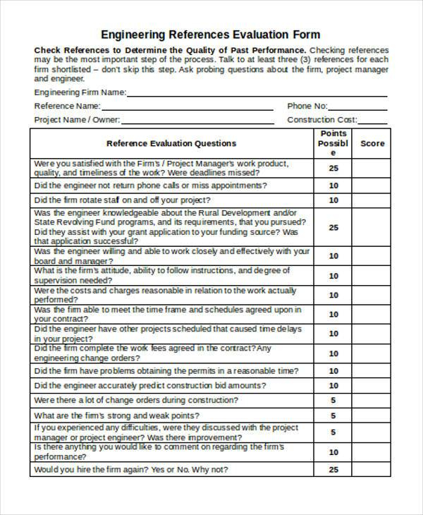 Self Evaluation Examples For Engineers 04 2022