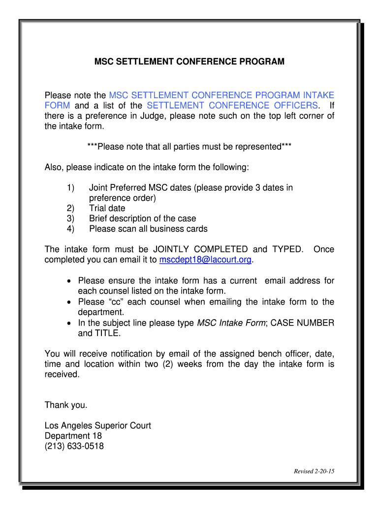 Settlement Conference Form Fill Online Printable Fillable Blank