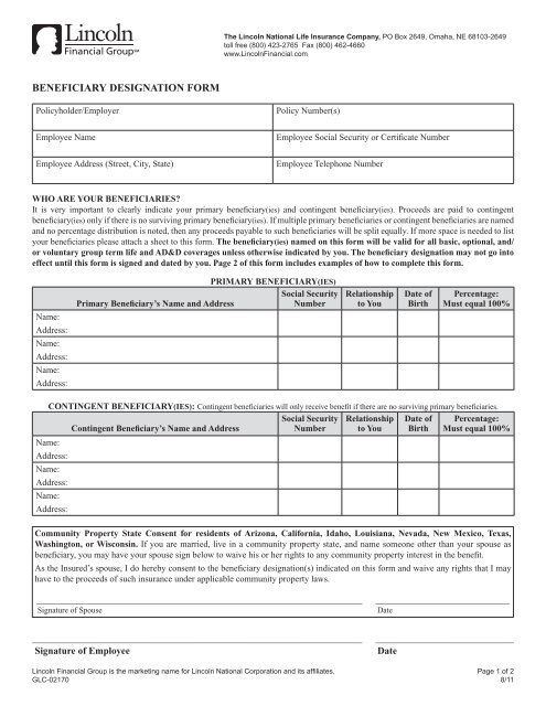 Beneficiary Change Form