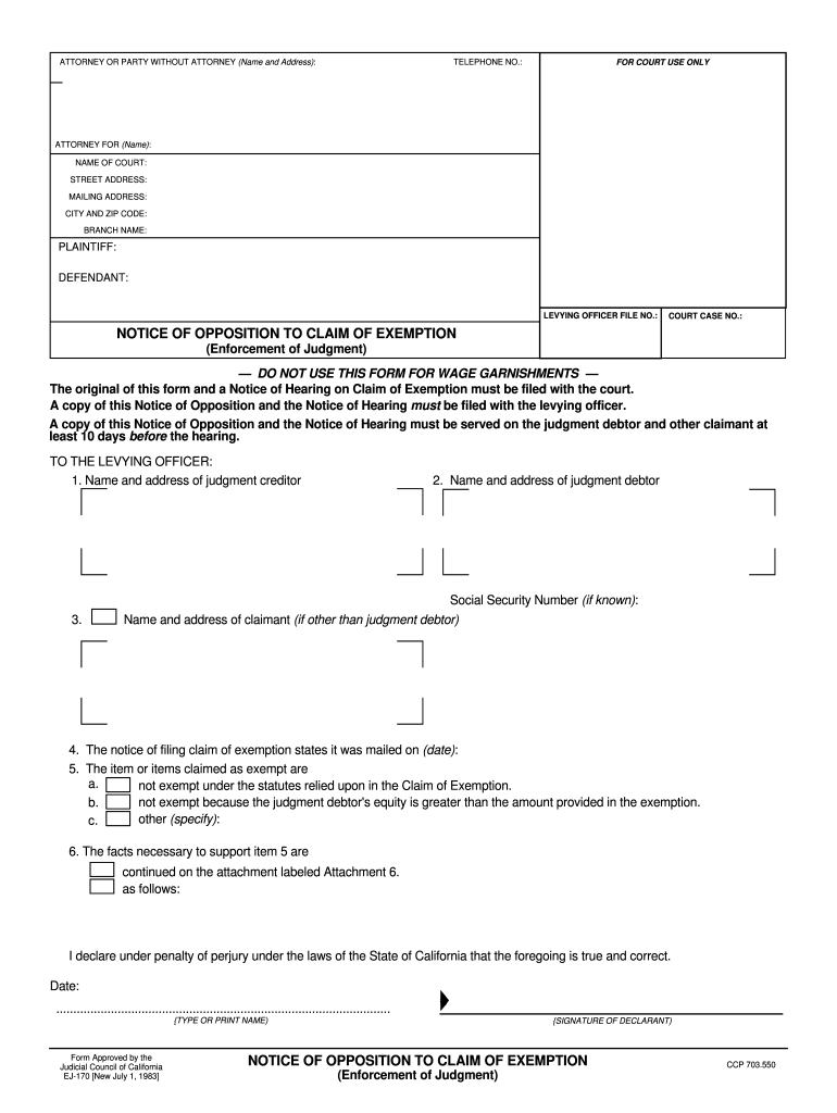 CA EJ 170 1983 2022 Complete Legal Document Online US Legal Forms
