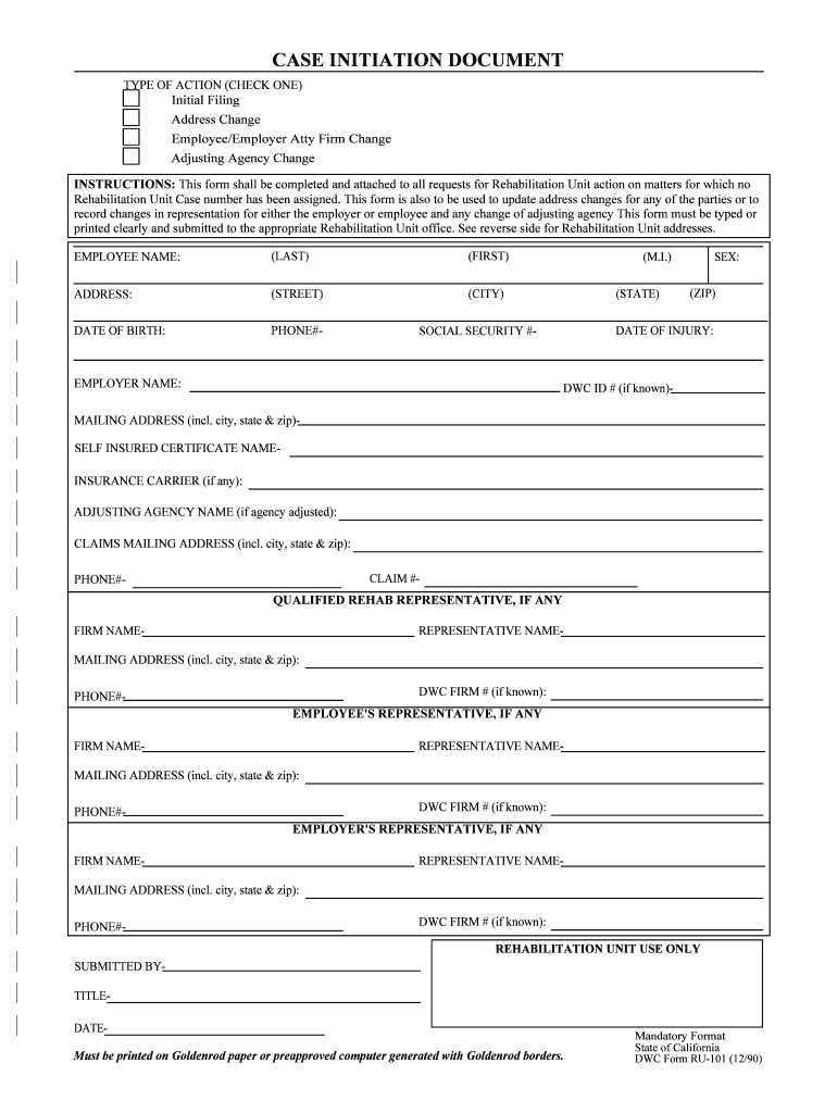 CASE INITIATION DOCUMENT Form Fill Out And Sign Printable PDF