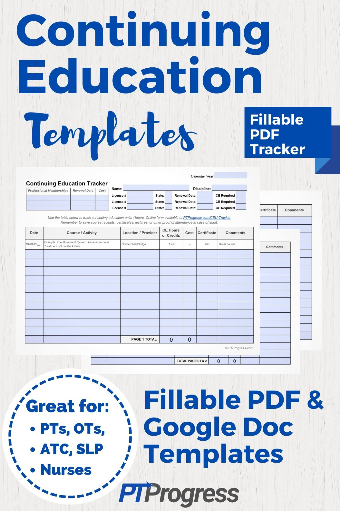 CEU Tracker A Fillable Template To Track Continuing Education Cril Cafe