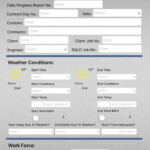 Civil Engineering Daily Progress Report Example Form On The InBound App