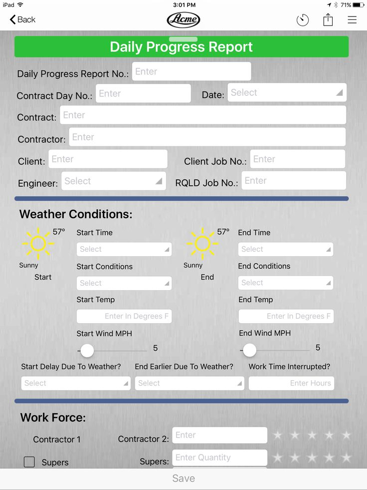 Civil Engineering Daily Progress Report Example Form On The InBound App 