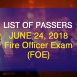 Civil Service Exam PH EXAM RESULTS June 24 2018 FOE Fire Officer