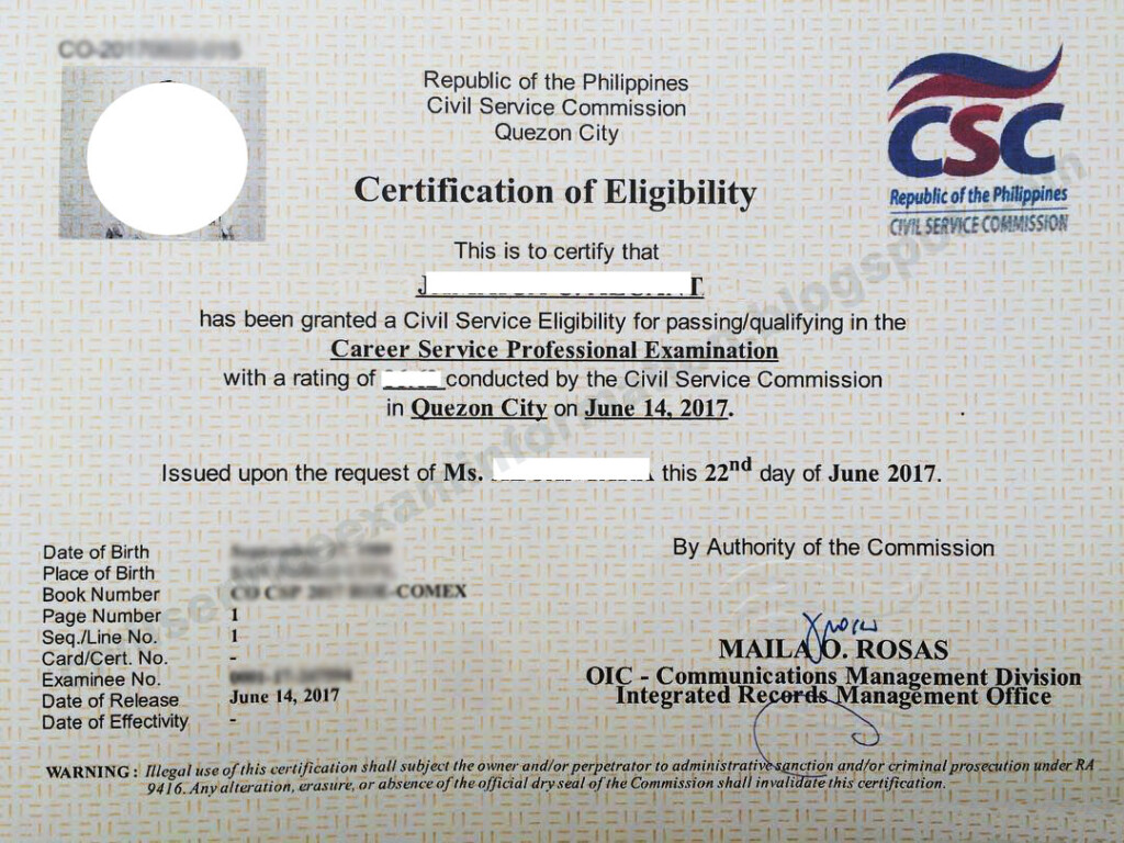 Civil Service Exam PH How To Claim Certification Of Eligibility 