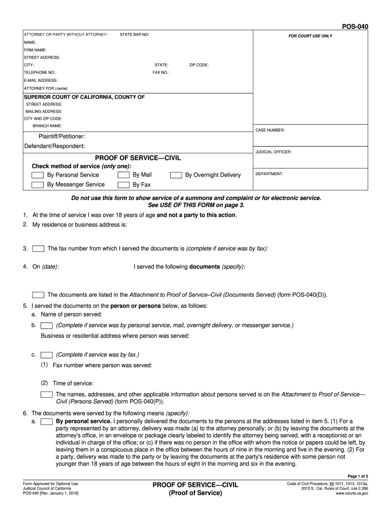 Clark County Small Claims Proof Of Service Fillable Form Printable