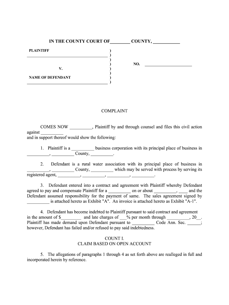 Complaint Fill Online Printable Fillable Blank PdfFiller