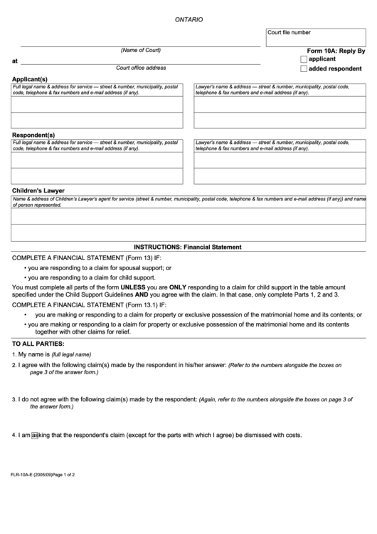 Court Forms Ontario Civil Civil Form 2024