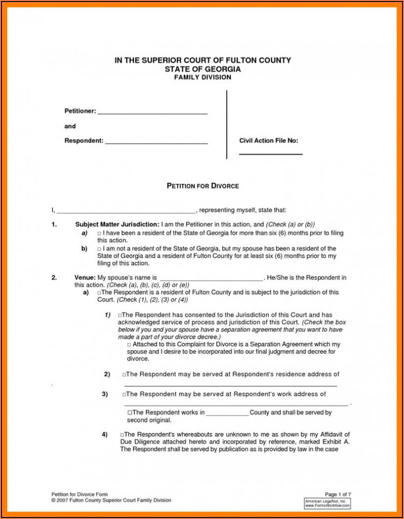 Divorce Forms Gwinnett County Ga Form Resume Examples pv9wjvG27A