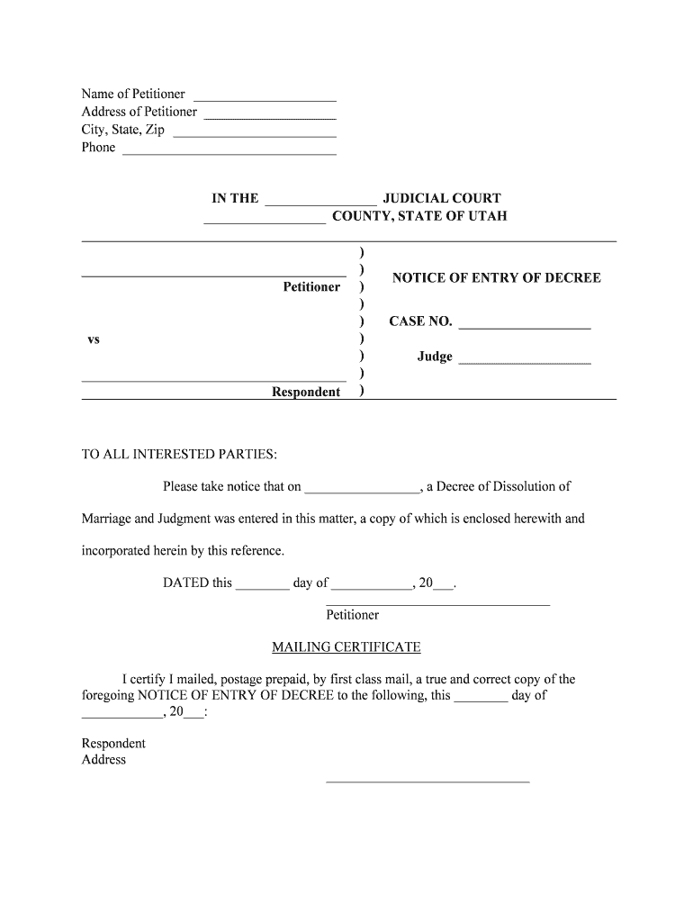 Divorce Without Children Petition Pima County Superior Court Form