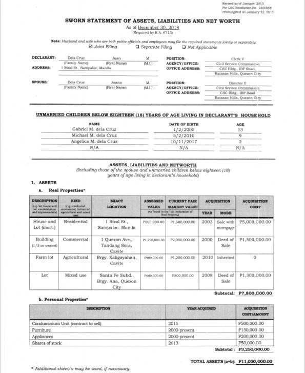 Civil Service Saln Form 2024 - Civil Form 2024