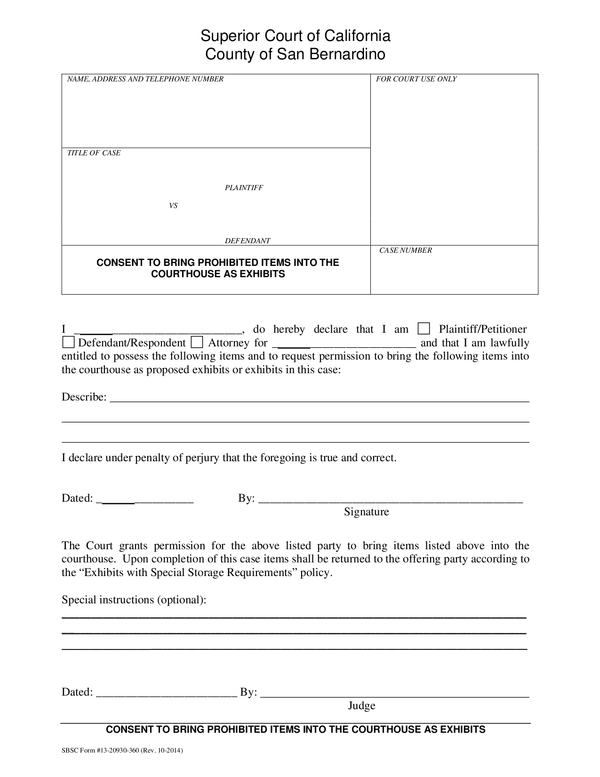 Fill Free Fillable Superior Court Of California PDF Forms