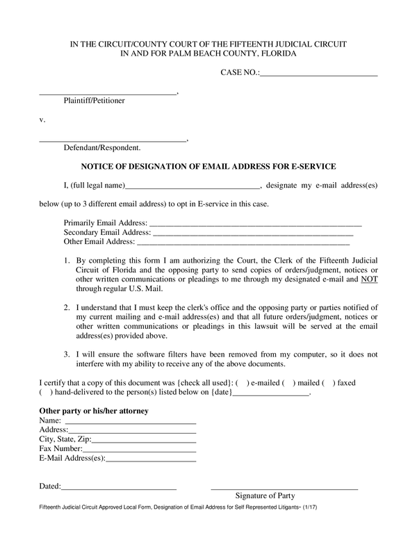 Fill Free Fillable The 15th Judicial Circuit Of Florida PDF Forms