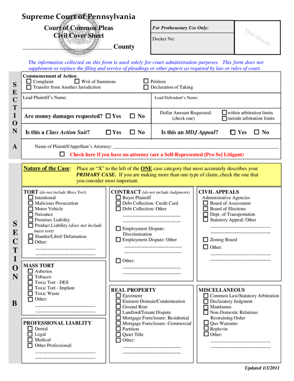 Fill Free Fillable Unified Judicial System Of Pennsylvania PDF Forms