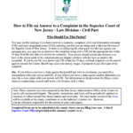 Fillable Form A Civil Action Superior Court Of New Jersey Law