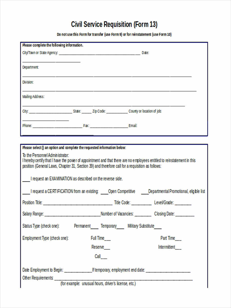 FREE 10 Service Requisition Forms In PDF Ms Word