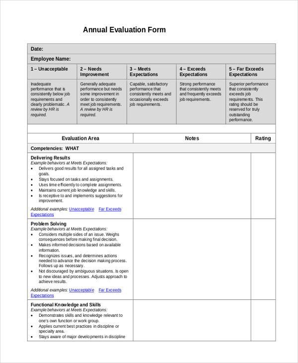 FREE 26 Sample Evaluation Forms In MS Word PDF Excel