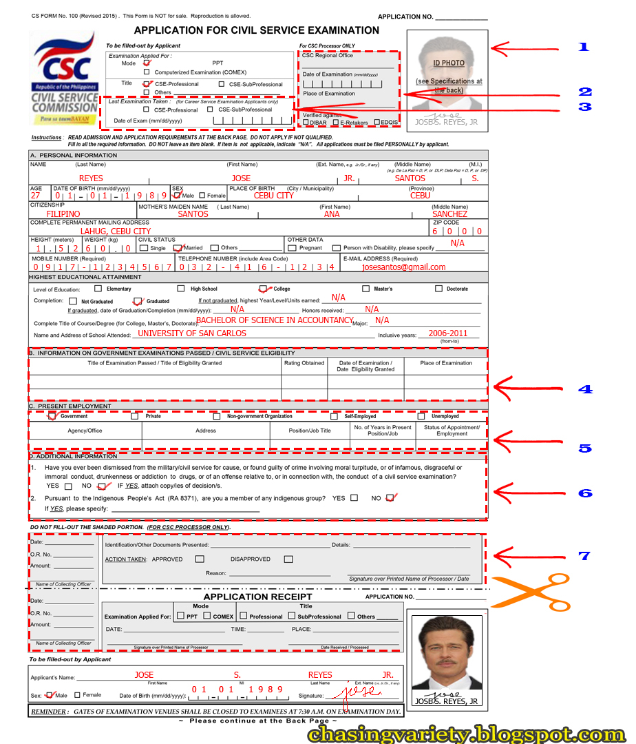 How To Fill Up Your CS Form No 100 CSC Career Service Exam