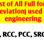 List Of All Full Form Like DPC PCC RCC Used In Civil Engineering