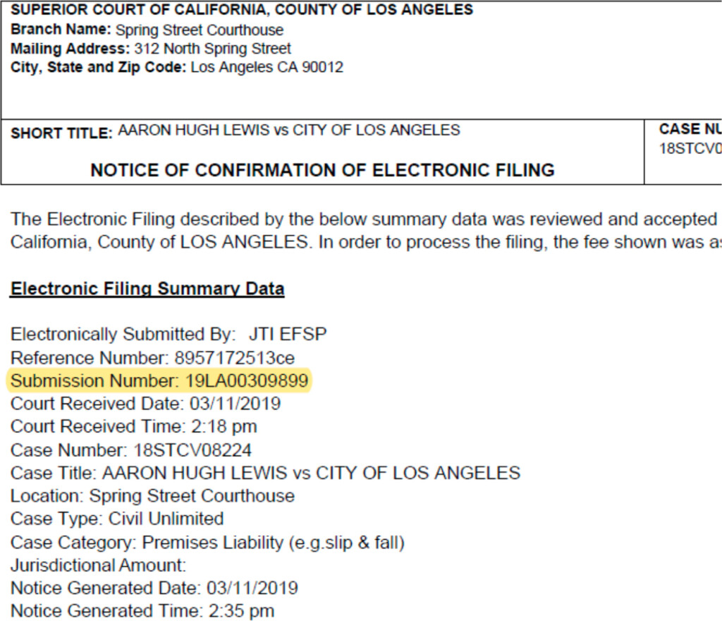Los Angeles Superior Court Civil Deposit Form Civil Form 2023