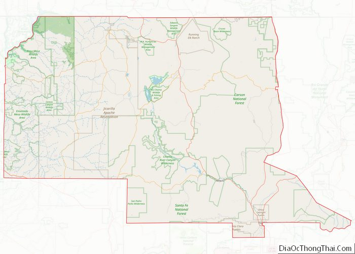 Map Of Rio Arriba County New Mexico a c Th ng Th i