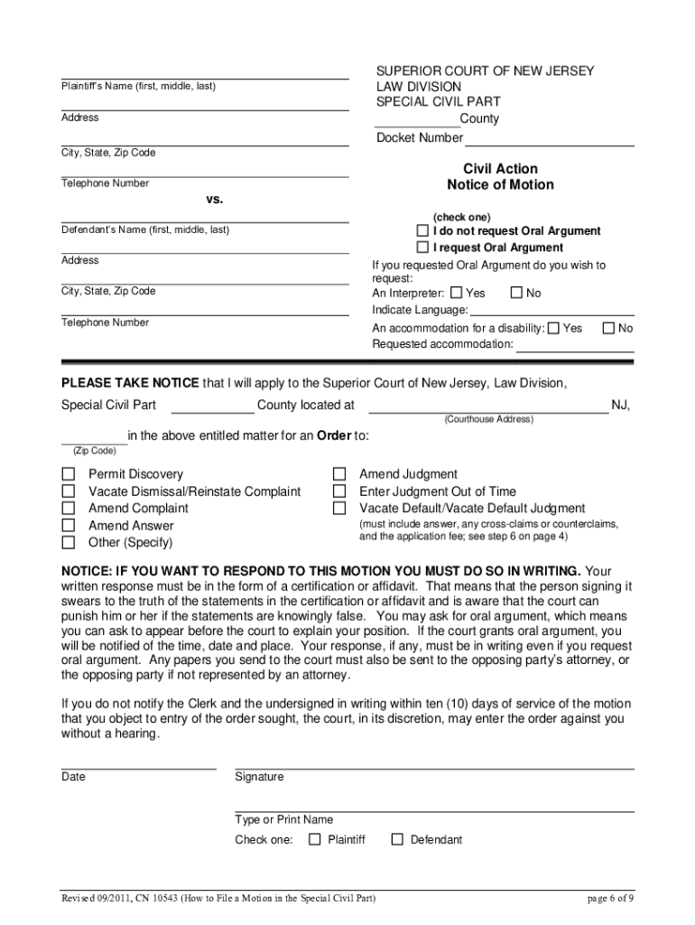 Nj Special Civil Part Forms 2020 2021 Fill And Sign Printable