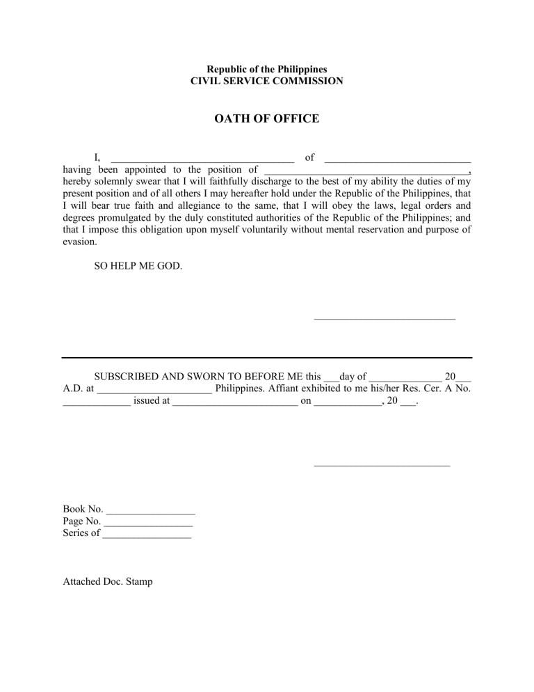 OATH OF OFFICE FORM1