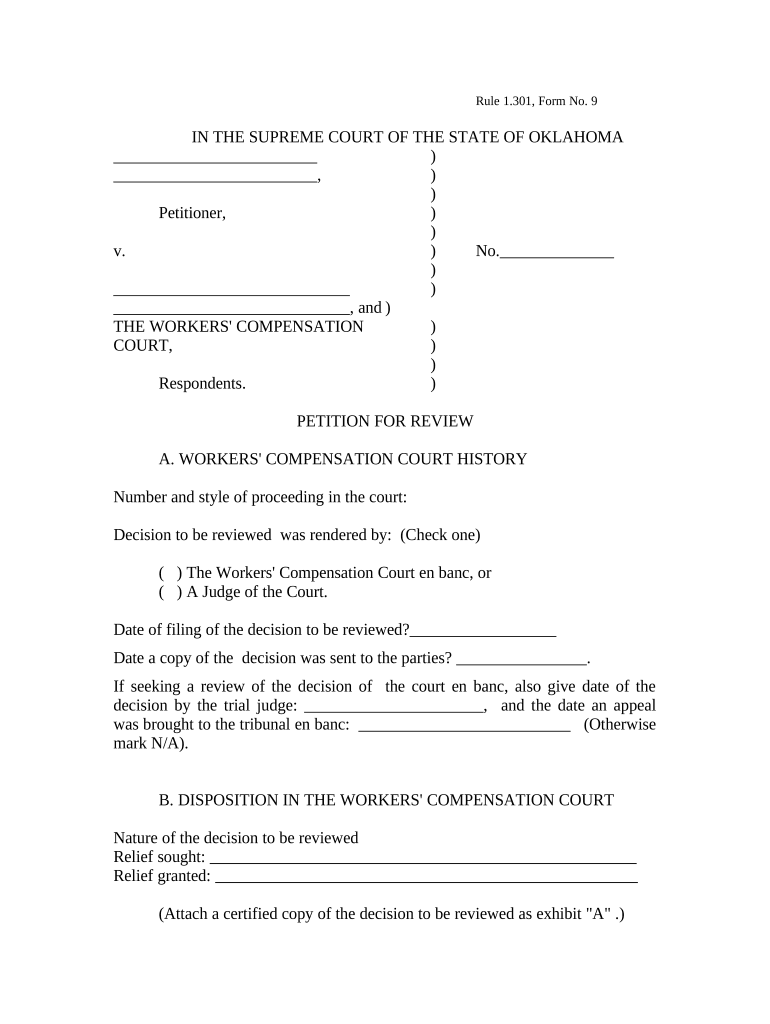 Oklahoma Petition Court Form Fill Out And Sign Printable PDF Template