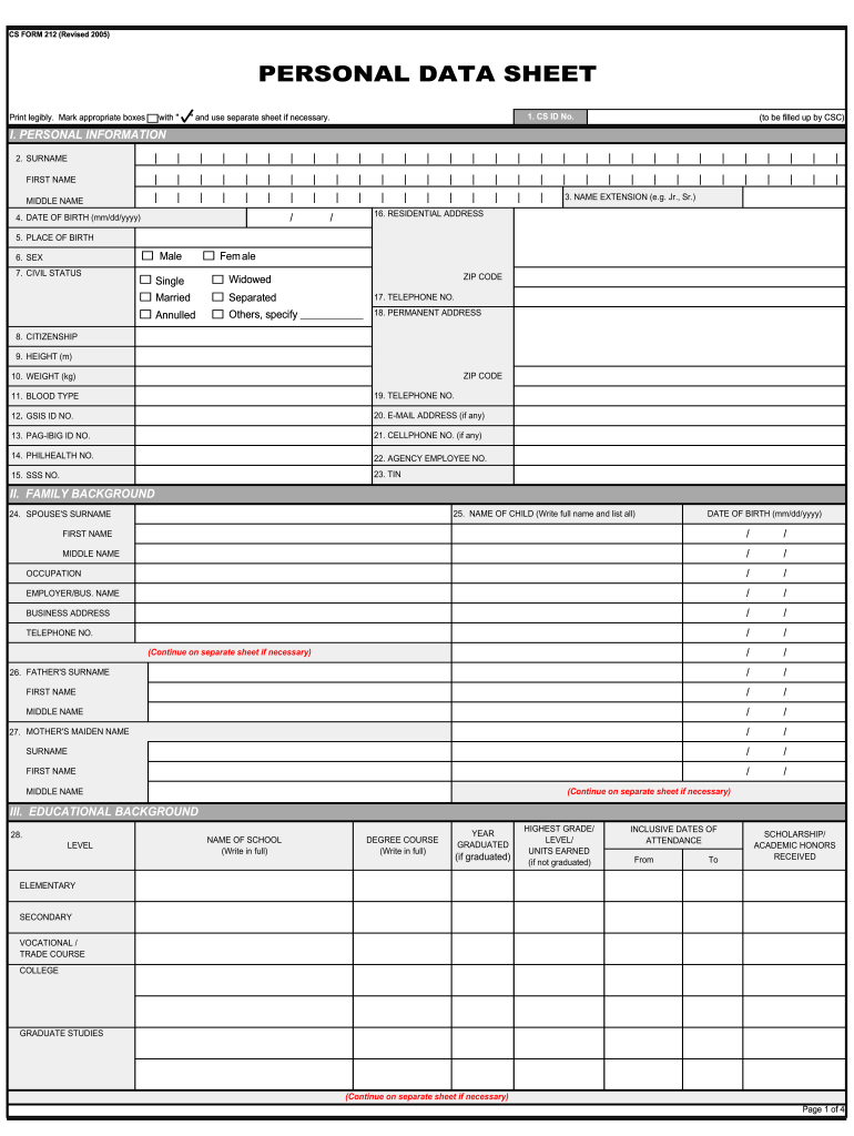 Pds Form Fill Out And Sign Printable PDF Template SignNow